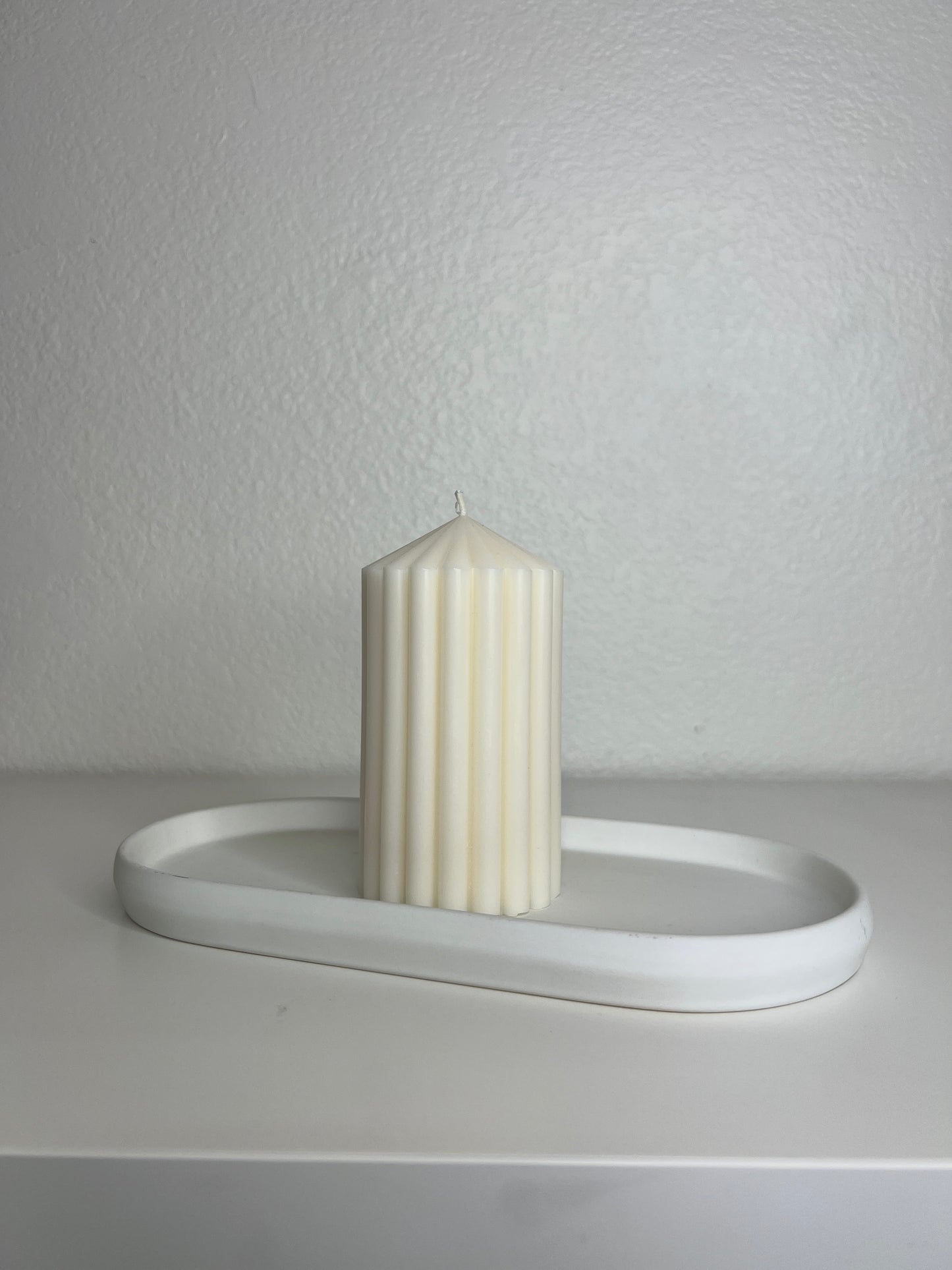 Ribbed Pillar Candle