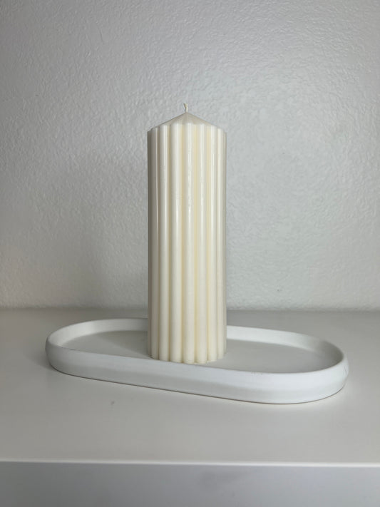 Ribbed Pillar Candle